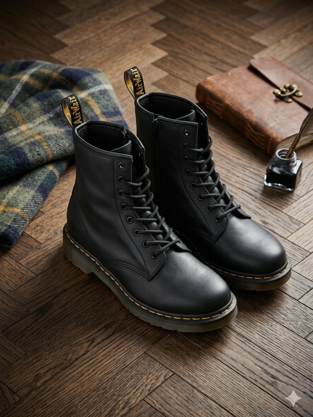 Dr. Martens 1460 Smooth Leather 8-Eye Boots Classic Utilitarian Silhouette Indie